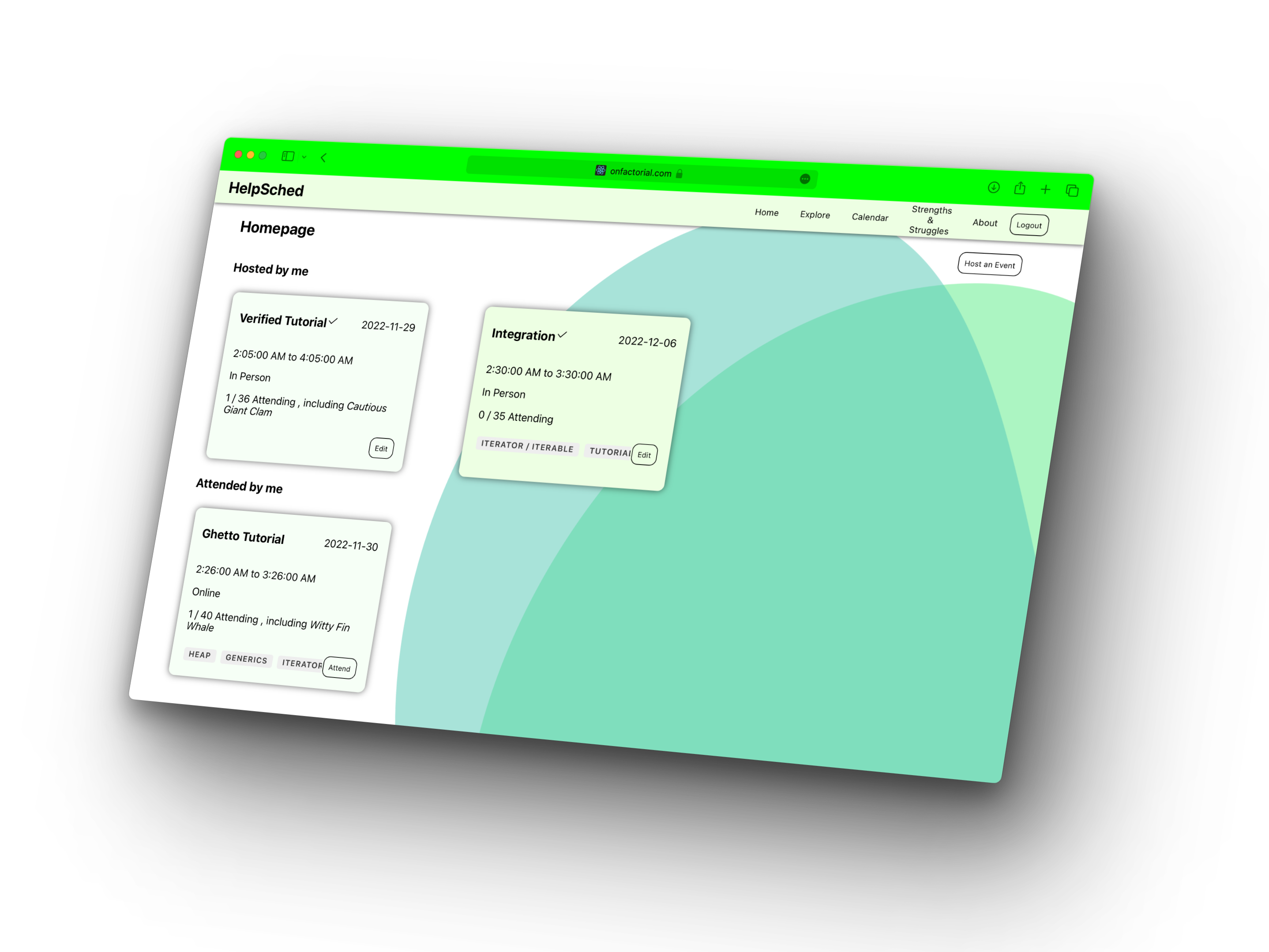 HelpSched Beta UI, the green theme didn't last long :p