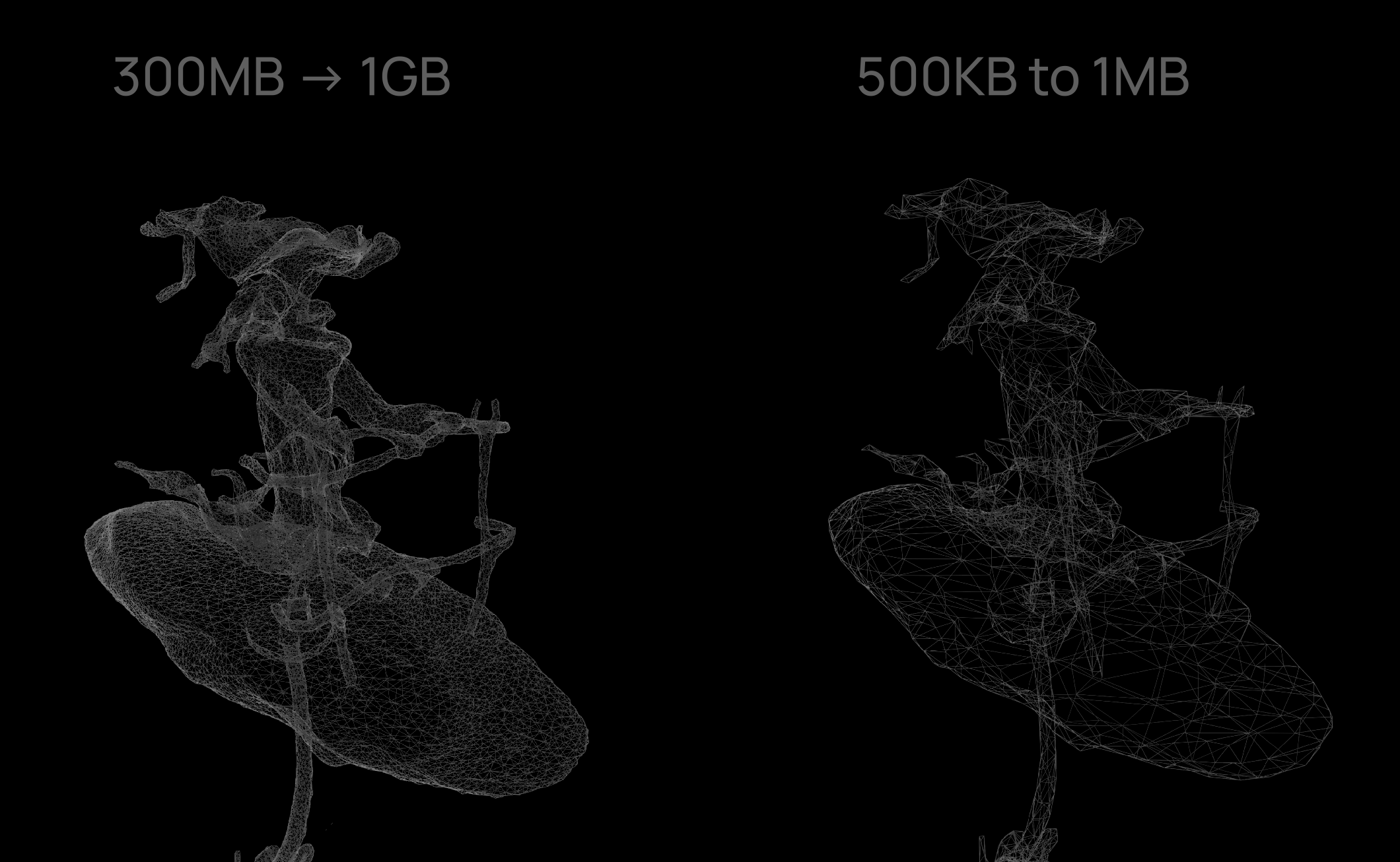 Compression of a sculpture's mesh via remesh and decimate